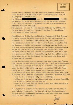 Analyse der Stimmung der Bewohner des Grenzgebietes in Berlin-Mitte vom 21. Februar 1962