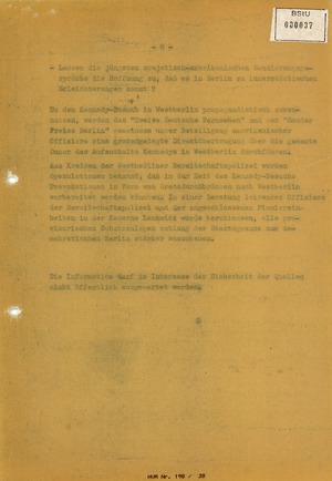 Information über den Besuch Kennedys in der Bundesrepublik und West-Berlin