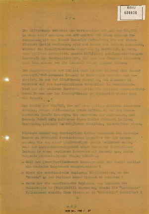 Information über den Besuch Kennedys in der Bundesrepublik und West-Berlin
