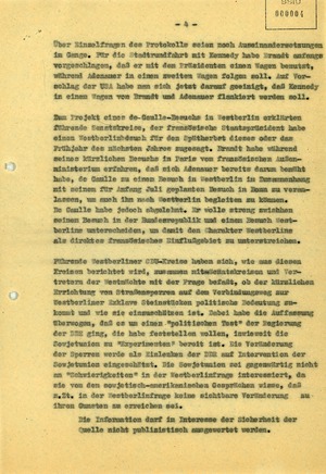 Bericht über "Äußerungen führender Westberliner CDU- und Senatskreise zum Besuch Kennedys am 26.6.63"
