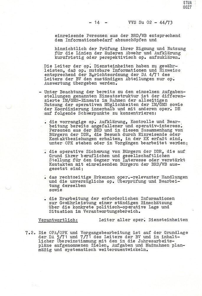Organisationsplan zur aktionsmäßigen Sicherung des Wechselverkehrs von Personen und der Einreisen von im grenznahen Raum wohnhaften Bürgern der BRD nach der Eröffnung der GÜST Meiningen und Eisfeld
