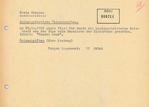 "Hetzschrift" mit Bezug zum Ungarnaufstand im Kreis Torgau