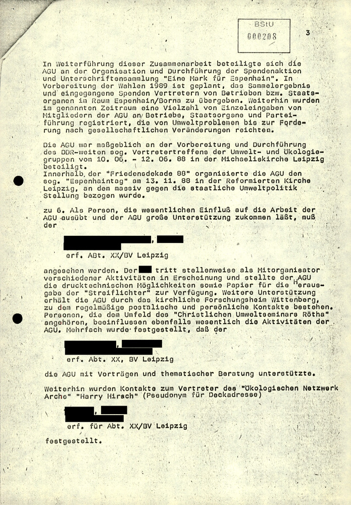 Auskunftsbericht zur kirchlichen Arbeitsgruppe Umweltschutz