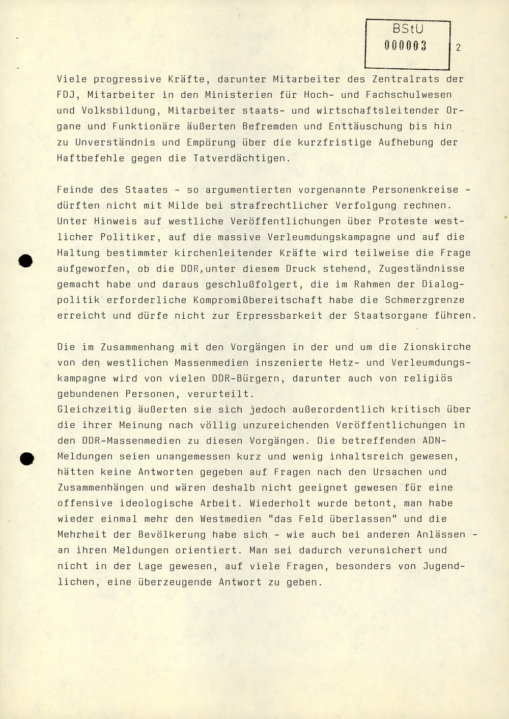 Reaktionen der Bevölkerung auf die staatlichen Maßnahmen zur Verhinderung der weiteren Herausgabe des „Grenzfall“