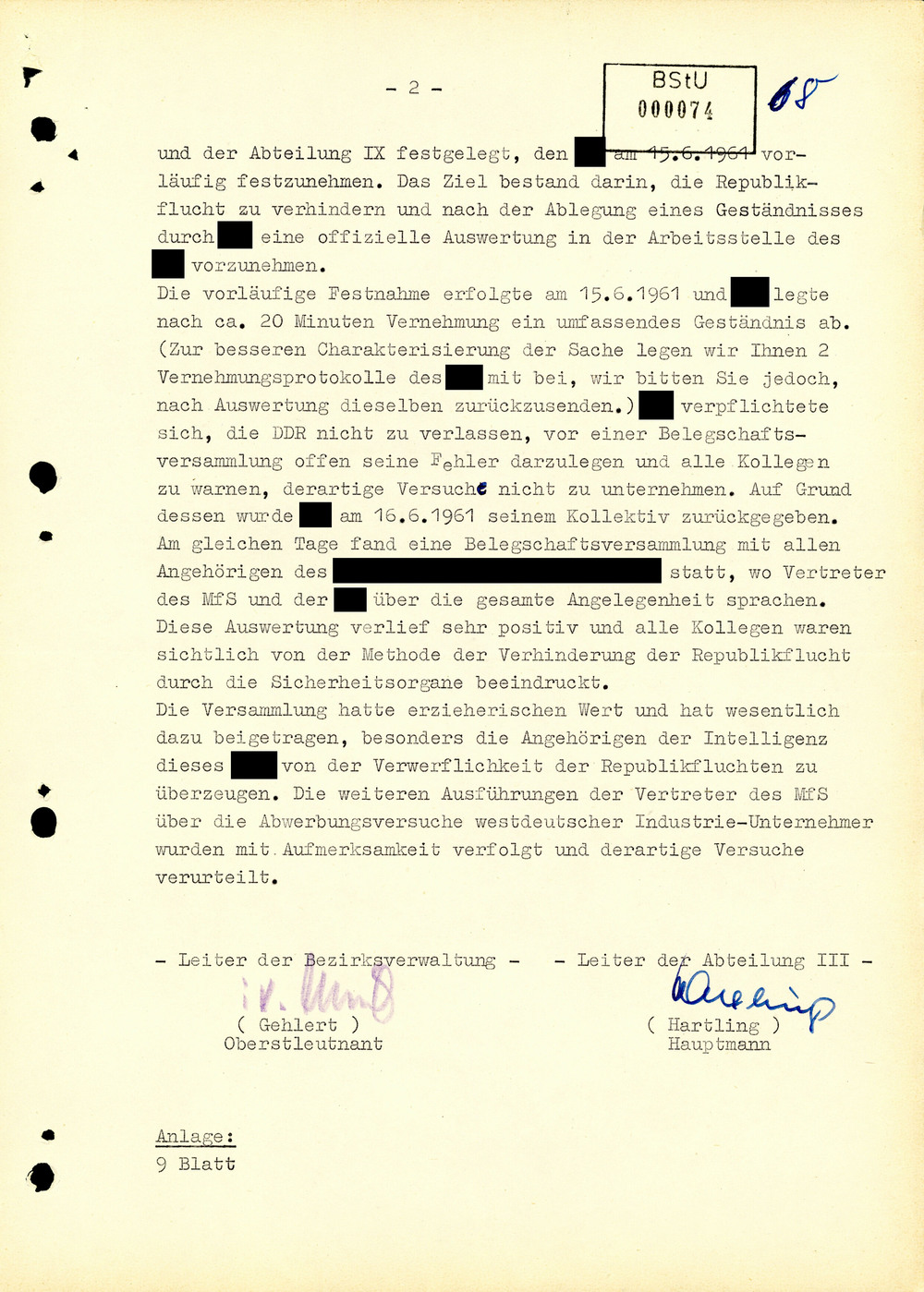 Verhinderung der Republikflucht durch Informationen eines IM