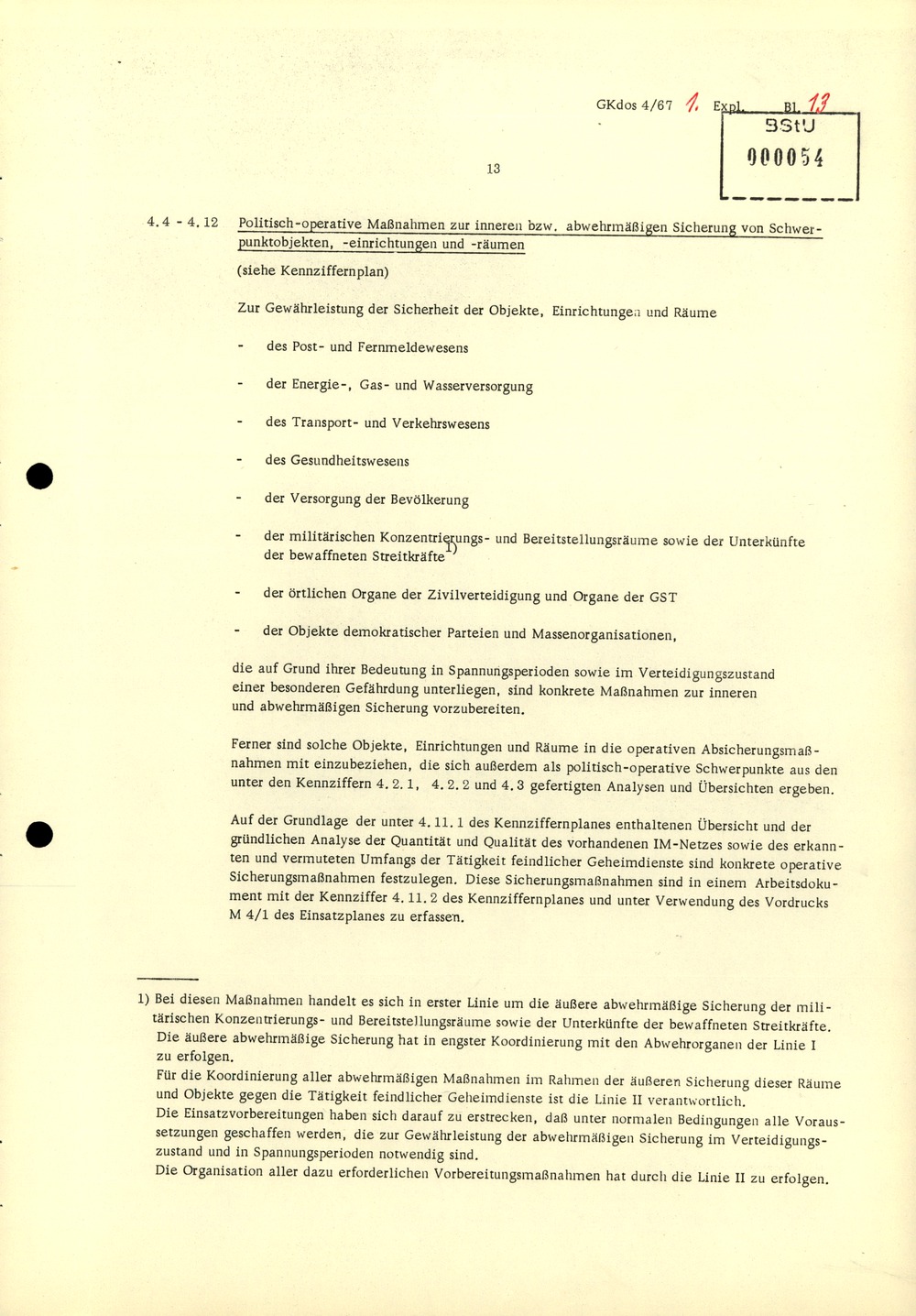 Durchführungsbestimmung Nr. 1 zur Direktive 1/67 über die spezifisch-operative Mobilmachungsarbeit im MfS