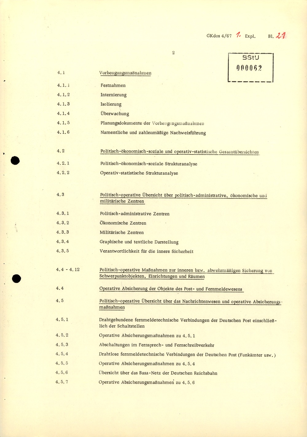Durchführungsbestimmung Nr. 1 zur Direktive 1/67 über die spezifisch-operative Mobilmachungsarbeit im MfS
