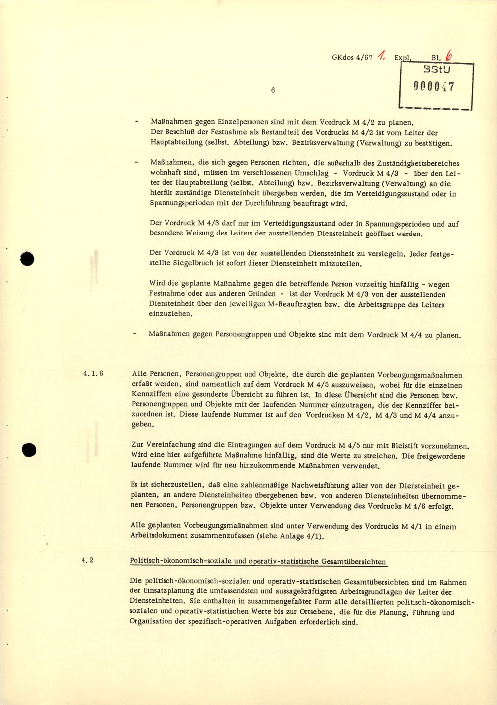 Durchführungsbestimmung Nr. 1 zur Direktive 1/67 über die spezifisch-operative Mobilmachungsarbeit im MfS