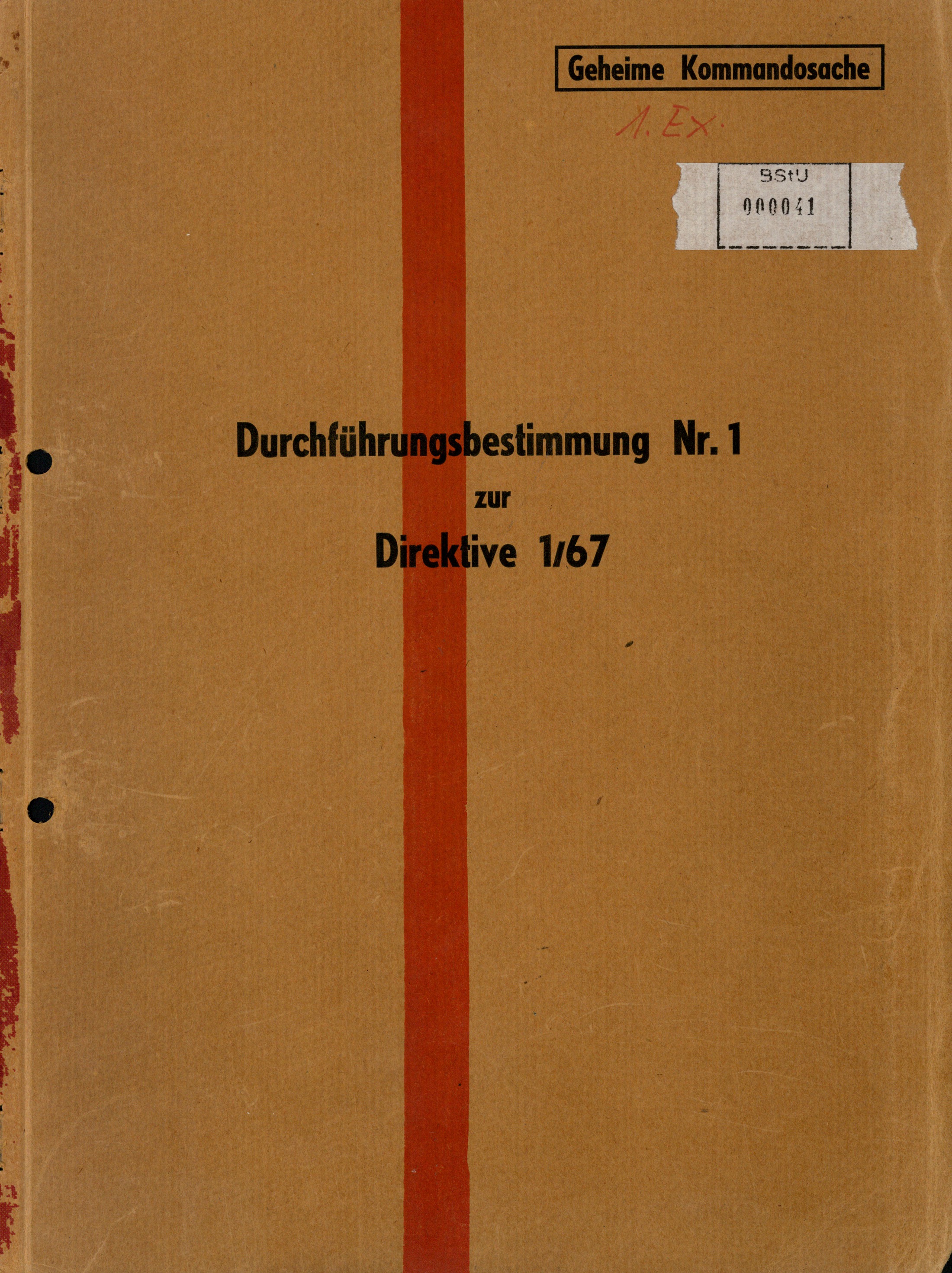 Durchführungsbestimmung Nr 1 Zur Direktive 167 über Die - 