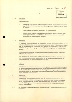 Durchführungsbestimmung Nr. 1 zur Direktive 1/67 über die spezifisch-operative Mobilmachungsarbeit im MfS