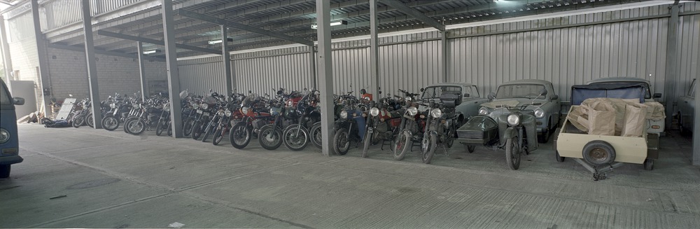 Sichergestellte Fahrzeuge von über Ungarn und die CSSR geflüchteten DDR-Bürgern