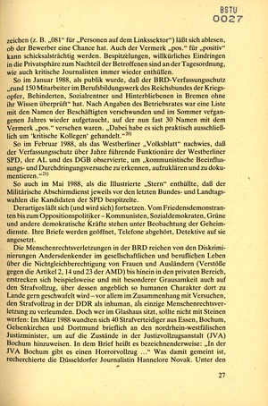 MfS-Presseabteilung Informationsmaterial 2/1988: Menschenrechte