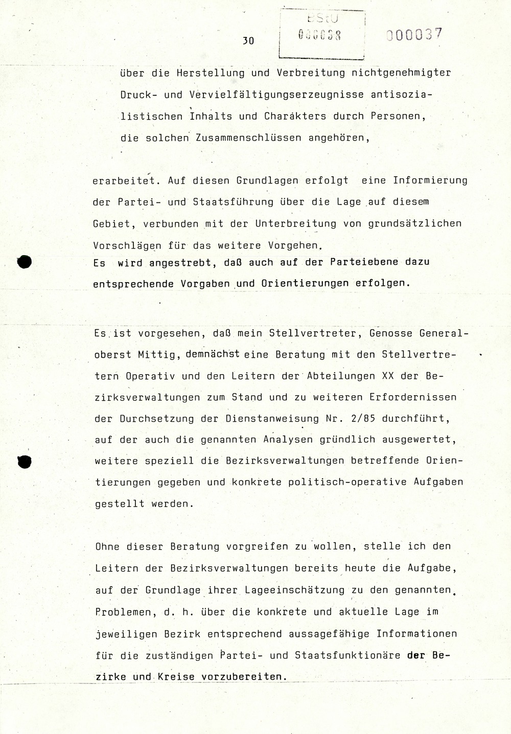 Referat Erich Mielkes auf einer Dienstbesprechung kurz vor den Kommunalwahlen 1989