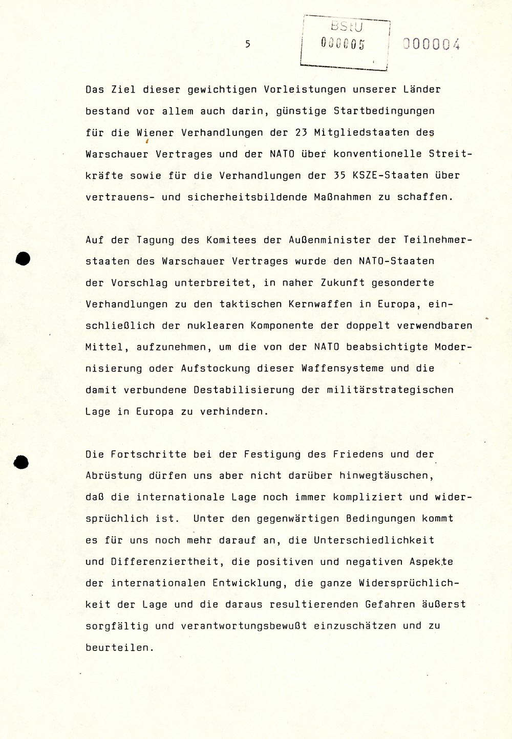 Referat Erich Mielkes auf einer Dienstbesprechung kurz vor den Kommunalwahlen 1989