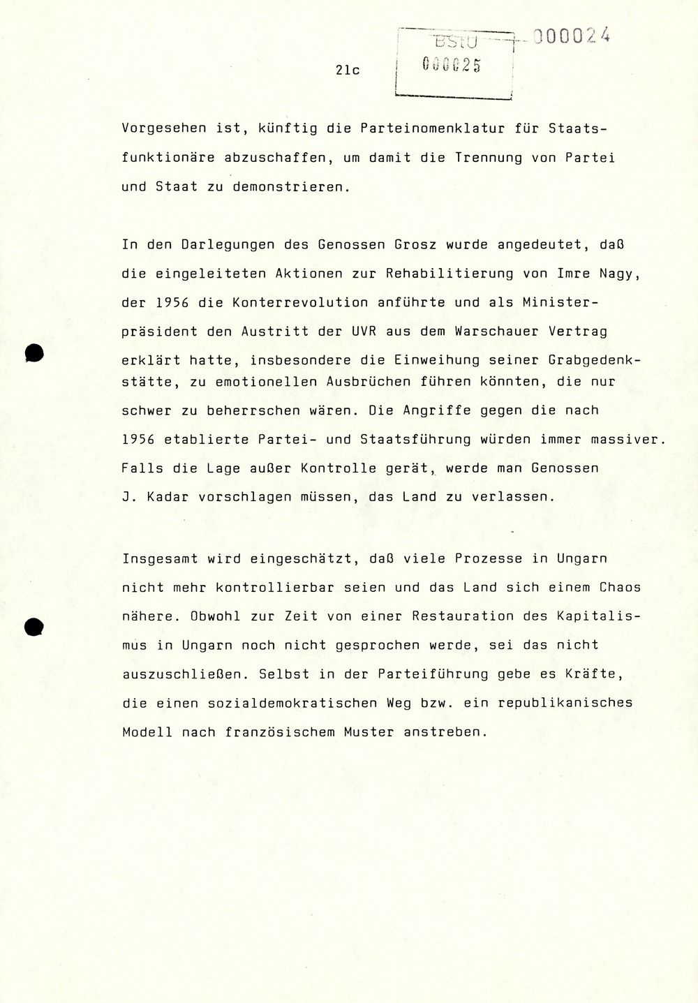 Referat Erich Mielkes auf einer Dienstbesprechung kurz vor den Kommunalwahlen 1989