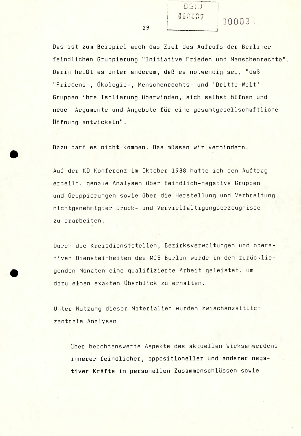 Referat Erich Mielkes auf einer Dienstbesprechung kurz vor den Kommunalwahlen 1989