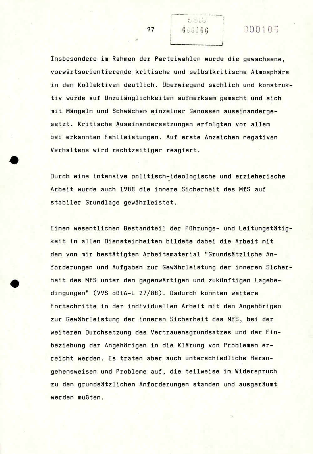 Referat Erich Mielkes auf einer Dienstbesprechung kurz vor den Kommunalwahlen 1989