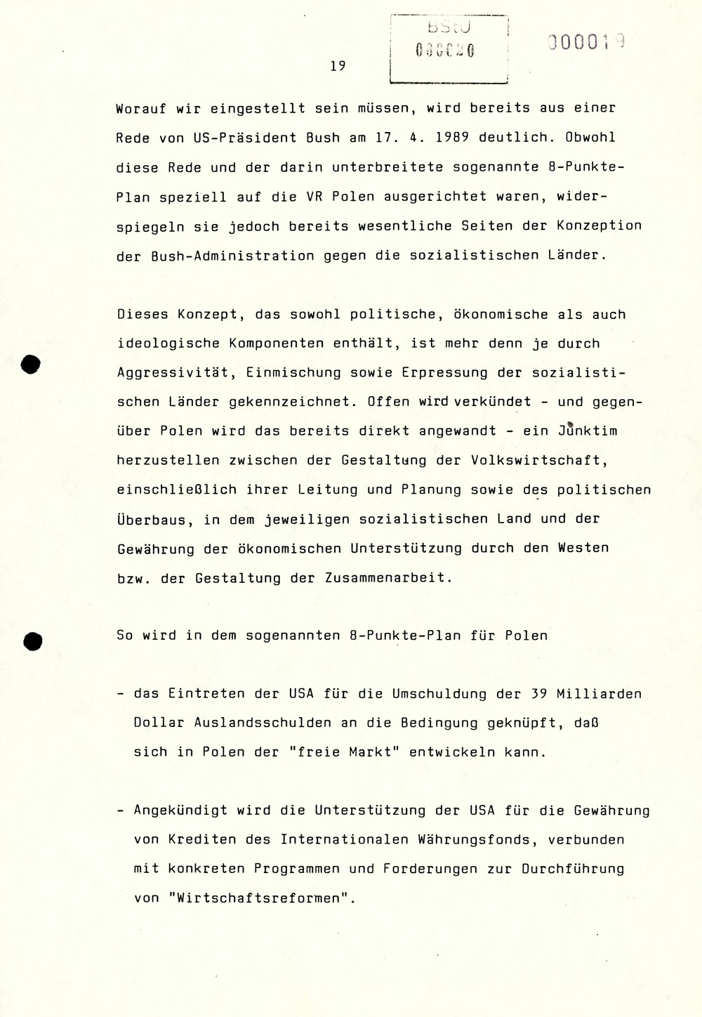 Referat Erich Mielkes auf einer Dienstbesprechung kurz vor den Kommunalwahlen 1989