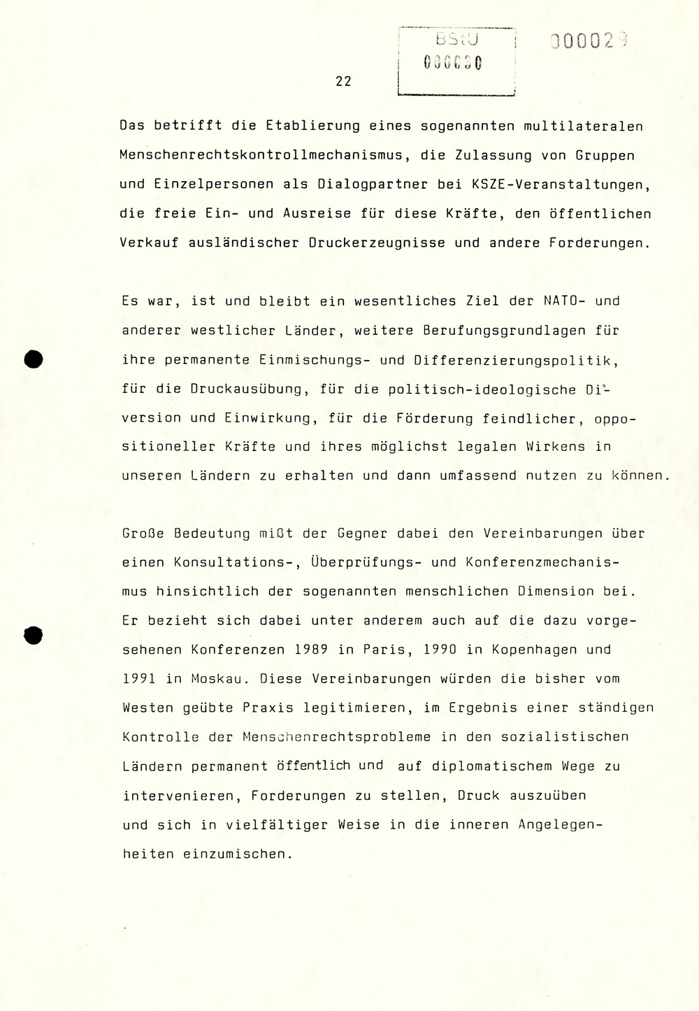 Referat Erich Mielkes auf einer Dienstbesprechung kurz vor den Kommunalwahlen 1989