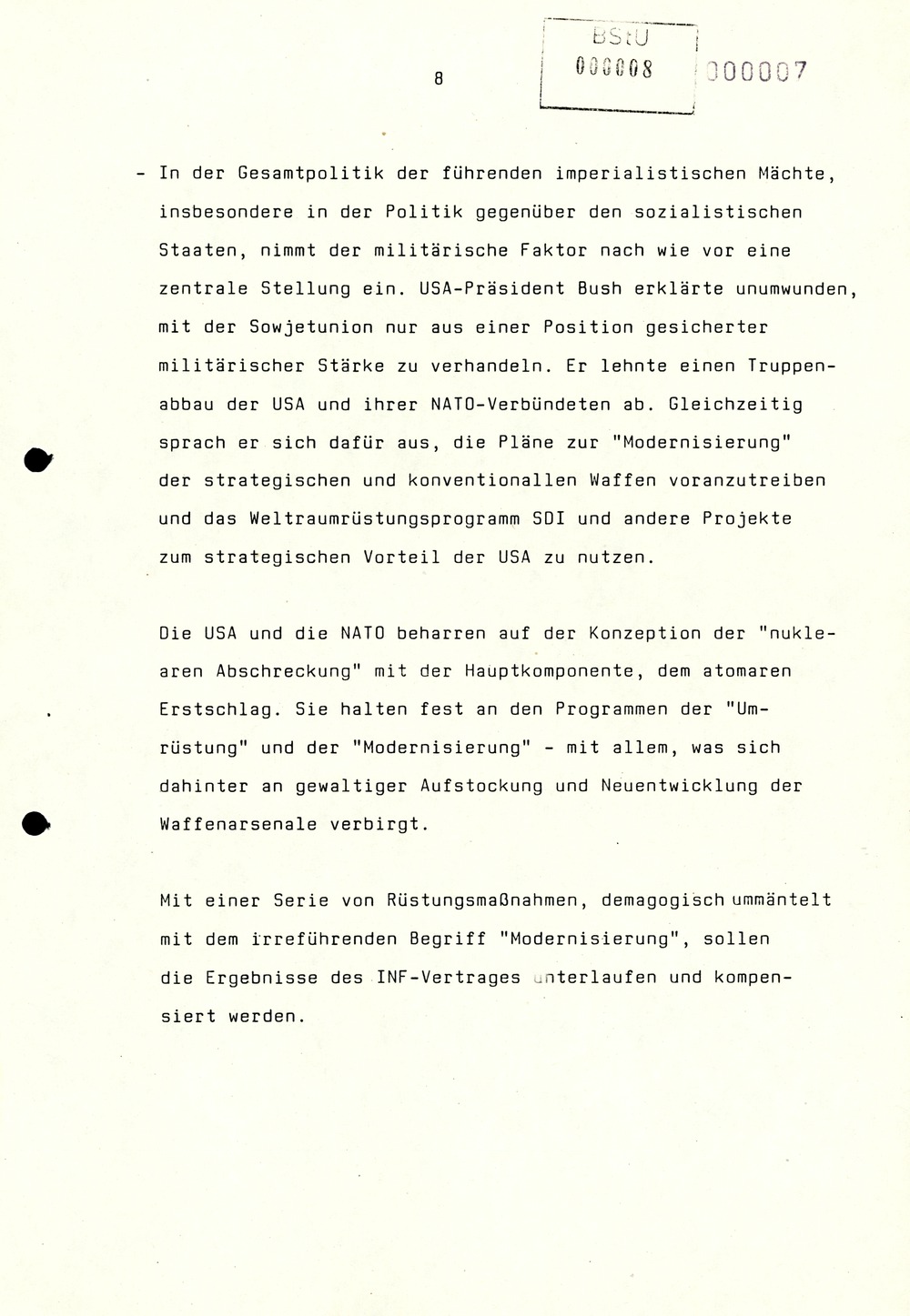Referat Erich Mielkes auf einer Dienstbesprechung kurz vor den Kommunalwahlen 1989