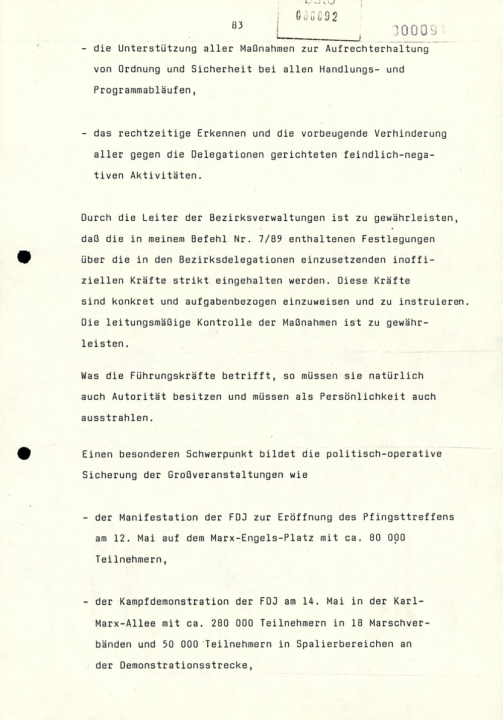 Referat Erich Mielkes auf einer Dienstbesprechung kurz vor den Kommunalwahlen 1989
