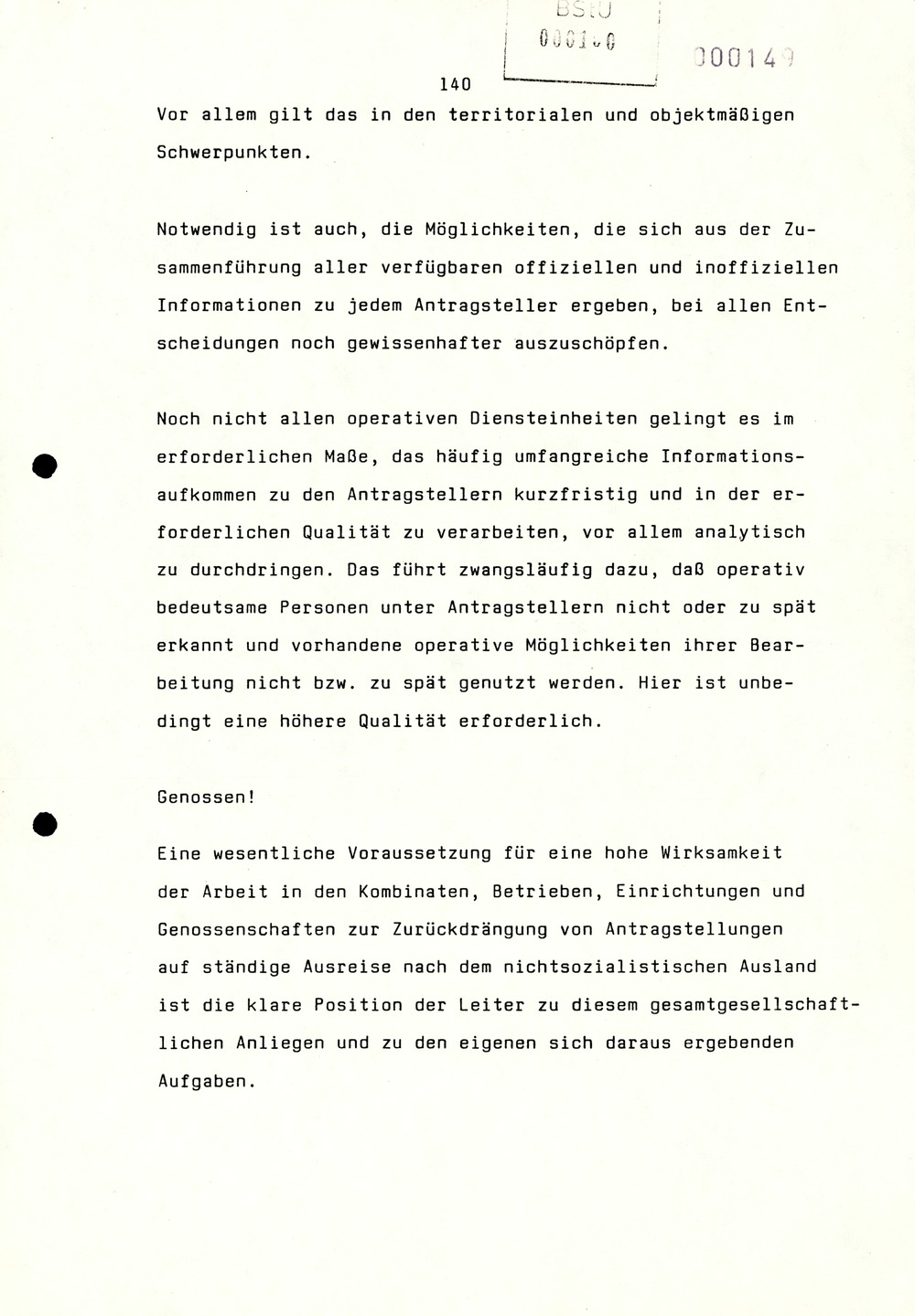 Referat Erich Mielkes auf einer Dienstbesprechung kurz vor den Kommunalwahlen 1989