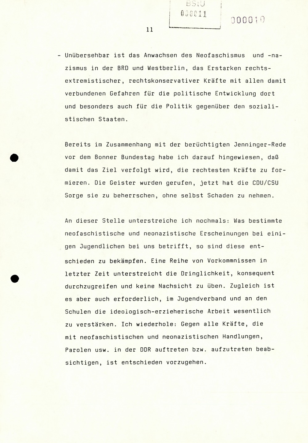 Referat Erich Mielkes auf einer Dienstbesprechung kurz vor den Kommunalwahlen 1989