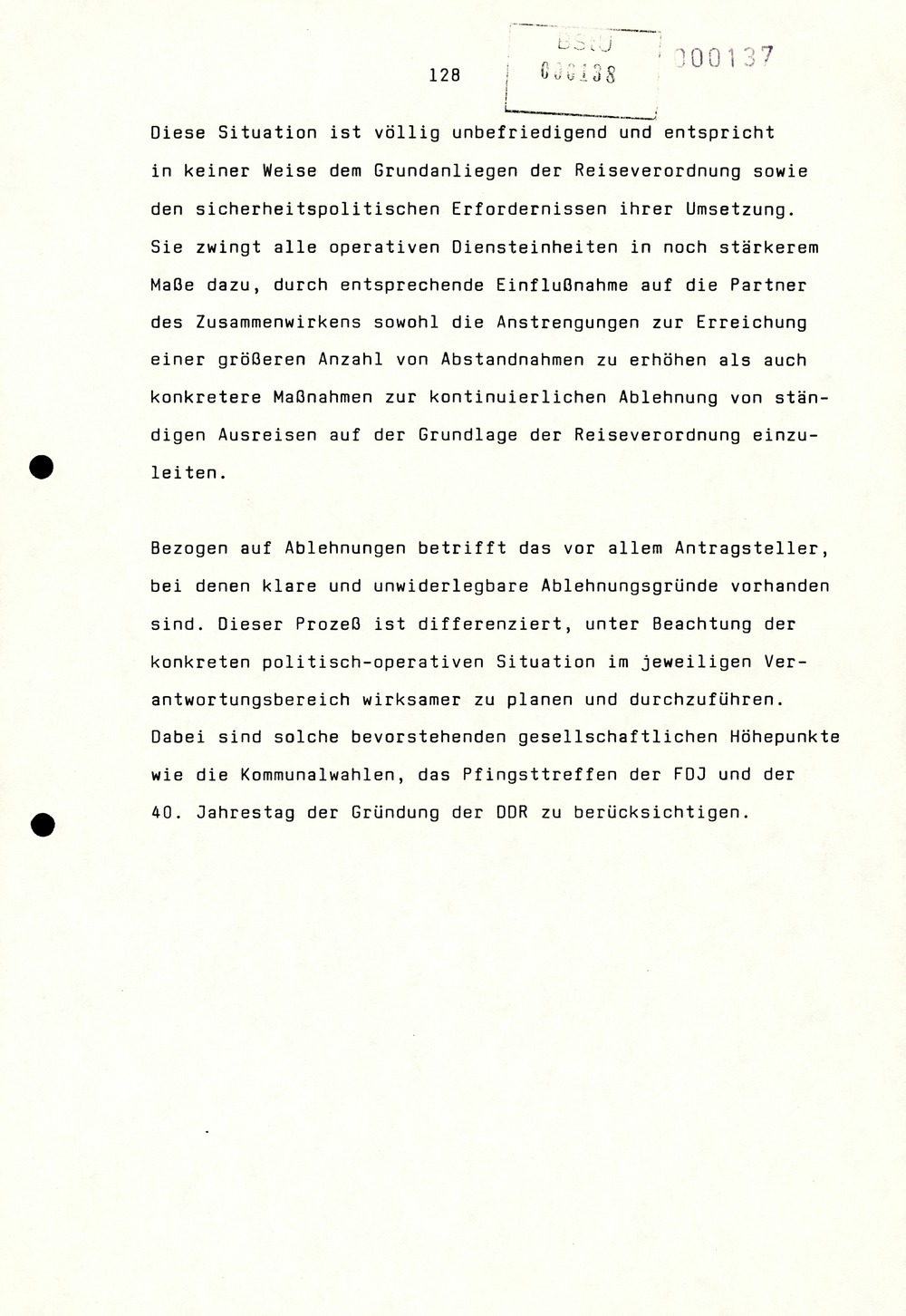 Referat Erich Mielkes auf einer Dienstbesprechung kurz vor den Kommunalwahlen 1989