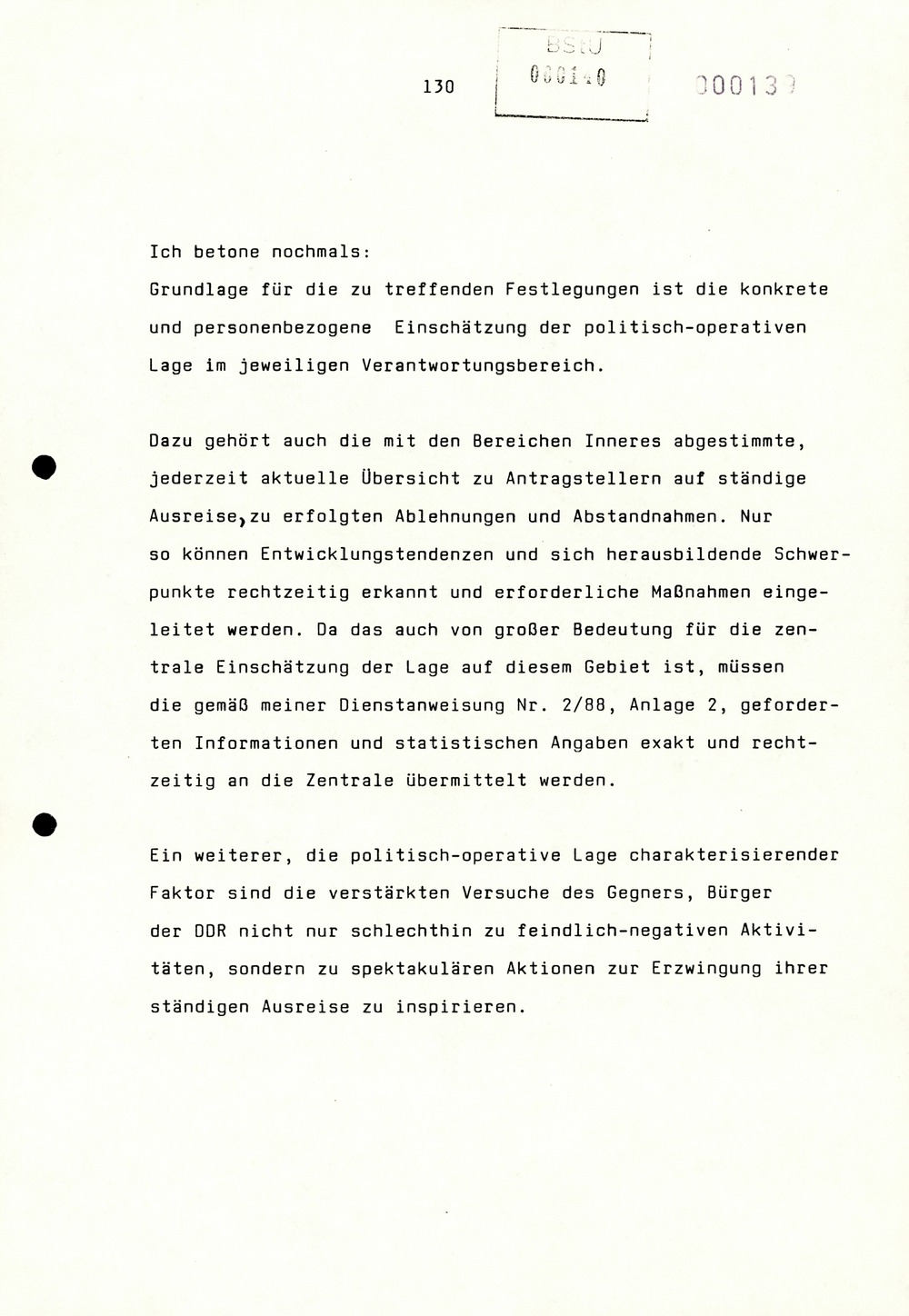 Referat Erich Mielkes auf einer Dienstbesprechung kurz vor den Kommunalwahlen 1989