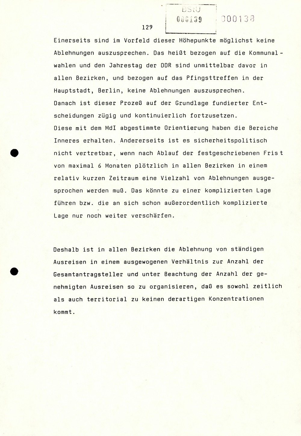 Referat Erich Mielkes auf einer Dienstbesprechung kurz vor den Kommunalwahlen 1989