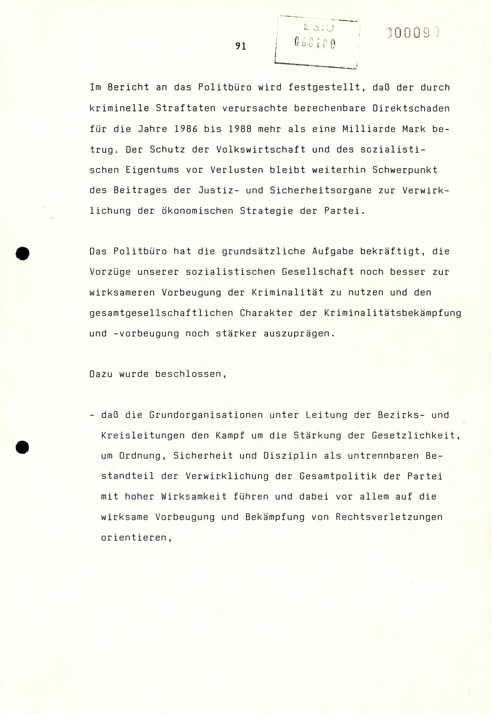 Referat Erich Mielkes auf einer Dienstbesprechung kurz vor den Kommunalwahlen 1989