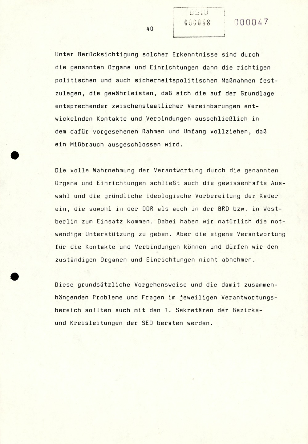 Referat Erich Mielkes auf einer Dienstbesprechung kurz vor den Kommunalwahlen 1989