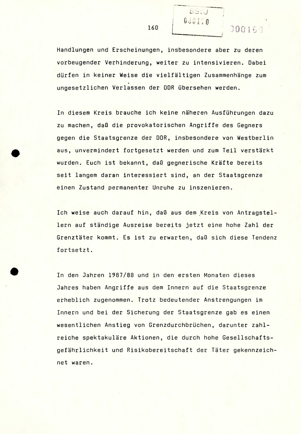 Referat Erich Mielkes auf einer Dienstbesprechung kurz vor den Kommunalwahlen 1989
