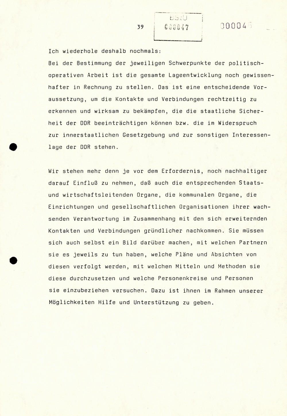 Referat Erich Mielkes auf einer Dienstbesprechung kurz vor den Kommunalwahlen 1989