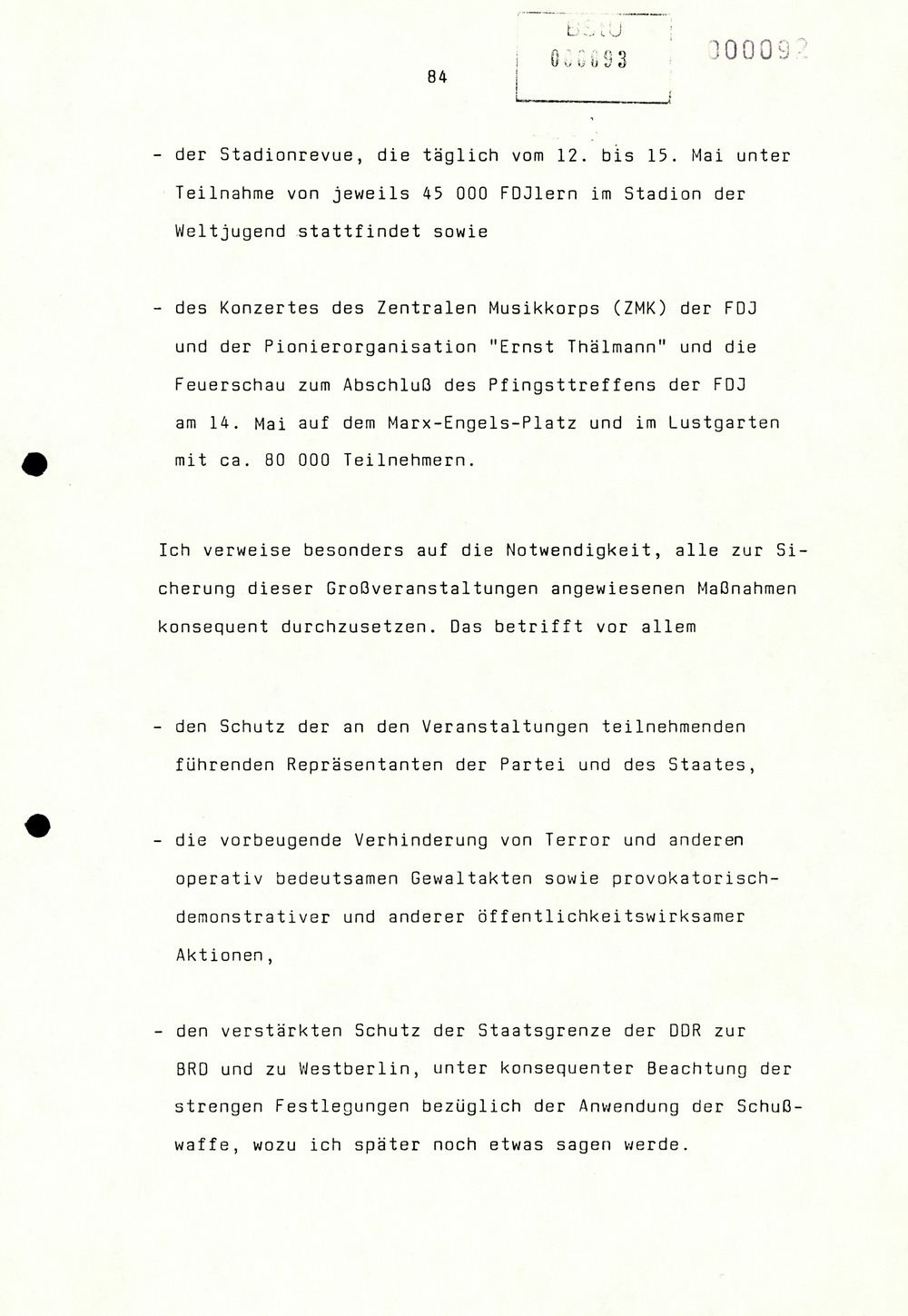 Referat Erich Mielkes auf einer Dienstbesprechung kurz vor den Kommunalwahlen 1989