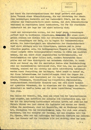 Reaktion Ernst Wollwebers an Erich Honecker zum Entwurf eines Schreibens an die MfS-Parteiorganisationen