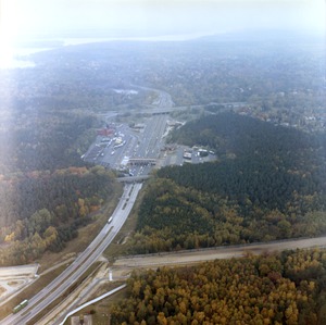 Luftbildaufnahmen der Grenze zu Westberlin am Grenzübergang Drewitz/Dreilinden