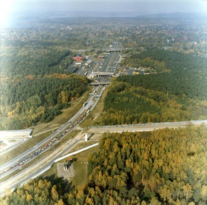 Luftbildaufnahmen der Grenze zu Westberlin am Grenzübergang Drewitz/Dreilinden