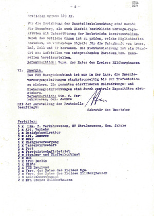 Protokoll über die Anlaufberatung zur Durchführung des Baus zweier Grenzübergangsstellen am 5. Dezember 1972 in Hildburghausen und Meiningen sowie am 6. Dezember 1972 in Eisfeld