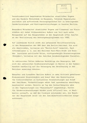 Reaktion der DDR-Bevölkerung auf Honeckers Referat auf der Beratung des ZK-Sekretariats mit den Ersten Sekretären der Kreisleitungen der SED