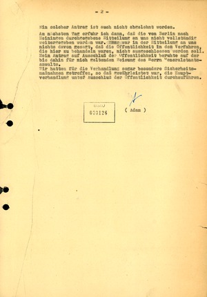 Schreiben an den Generalstaatsanwalt der DDR zur Verhandlung gegen vier Hellinger Bürger