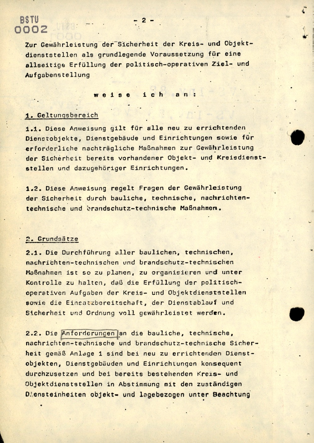 Anweisung 10/80 zur "Gewährleistung der Sicherheit der Dienstgebäude des MfS"