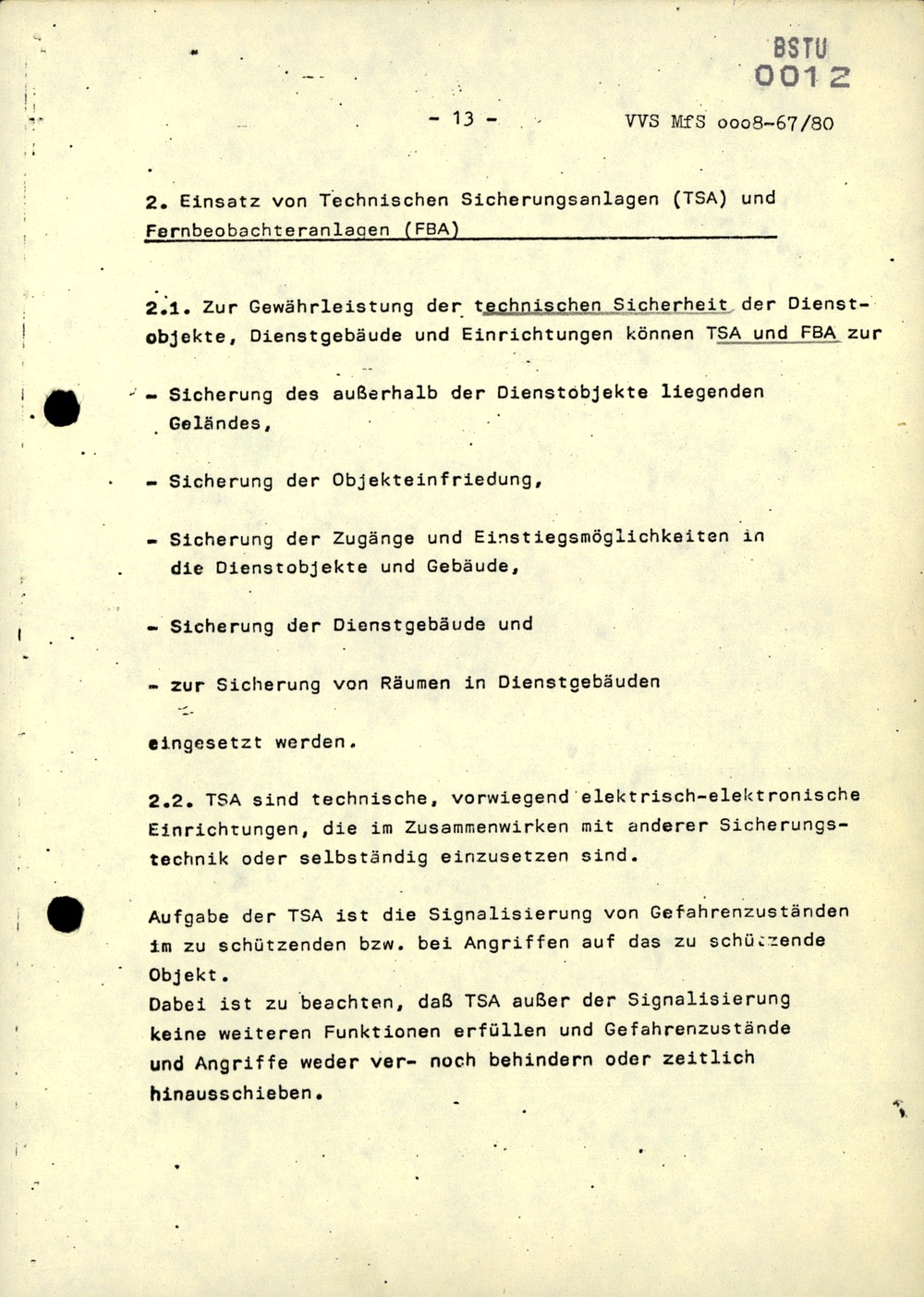 Anweisung 10/80 zur "Gewährleistung der Sicherheit der Dienstgebäude des MfS"