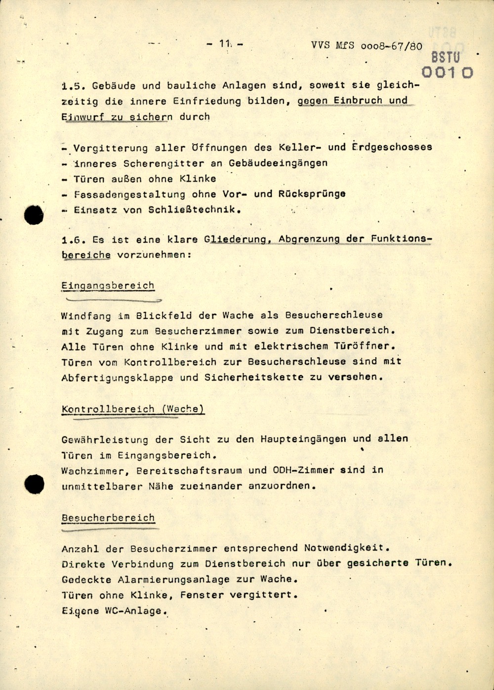 Anweisung 10/80 zur "Gewährleistung der Sicherheit der Dienstgebäude des MfS"