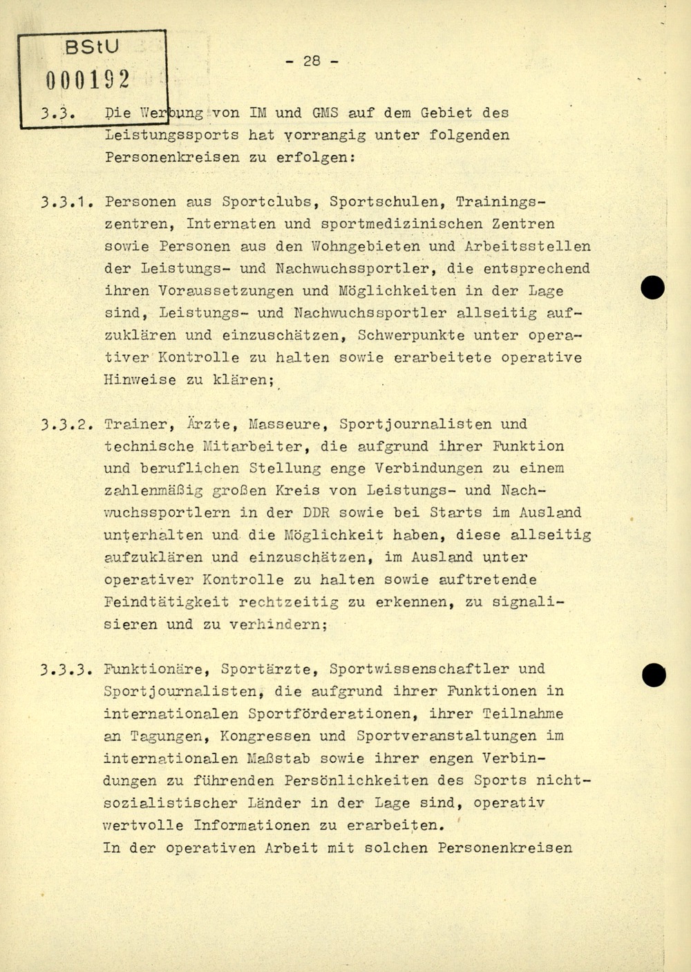 Dienstanweisung 4/71 über die politisch-operative Arbeit im Bereich Körperkultur und Sport