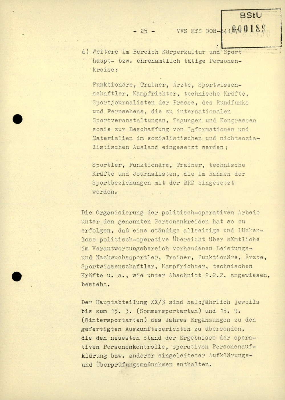 Dienstanweisung 4/71 über die politisch-operative Arbeit im Bereich Körperkultur und Sport