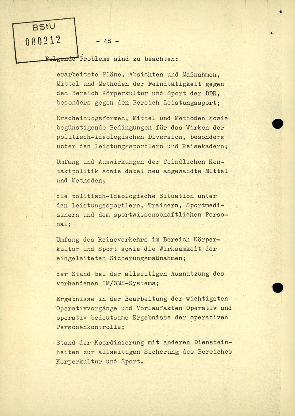 Dienstanweisung 4/71 über die politisch-operative Arbeit im Bereich Körperkultur und Sport