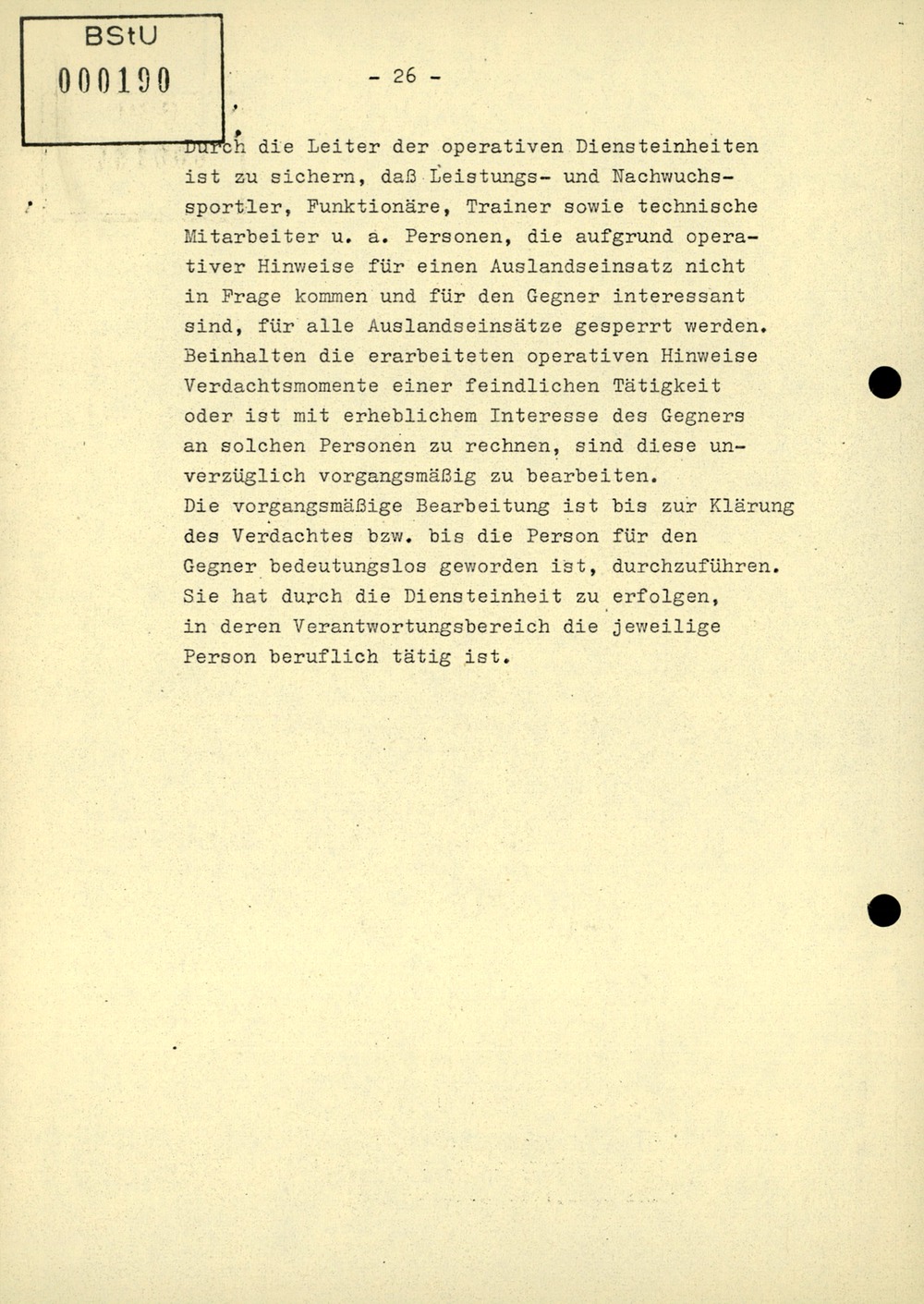 Dienstanweisung 4/71 über die politisch-operative Arbeit im Bereich Körperkultur und Sport