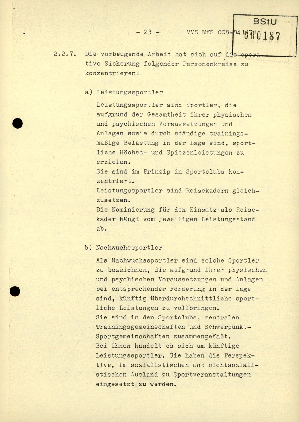 Dienstanweisung 4/71 über die politisch-operative Arbeit im Bereich Körperkultur und Sport