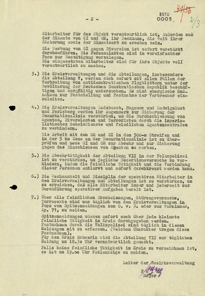 Anweisung der Bezirksverwaltung Schwerin im Vorfeld des 17. Juni 1953